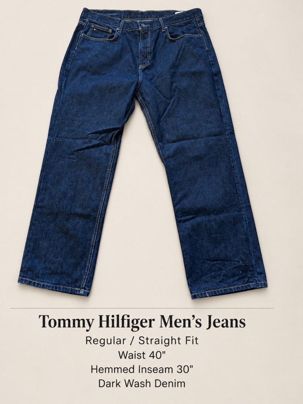 Tommy Hilfiger Men’s Dark Wash Straight Leg Jeans